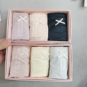 
Wutong original color heart series GM21517 modal mulberry silk bottom wave medium low waist boxer briefs gift box 3 pieces