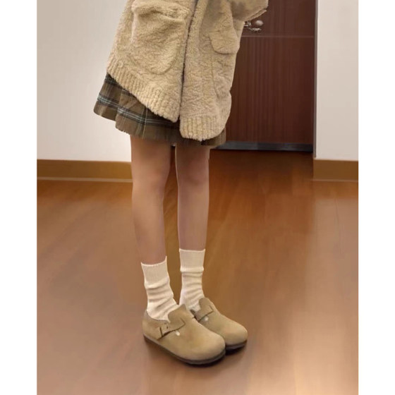 [Limited time 99] Genuine leather all inclusive Haken shoes, one foot for two single shoes, women's thick soled small leather shoes, fishing Haken shoes