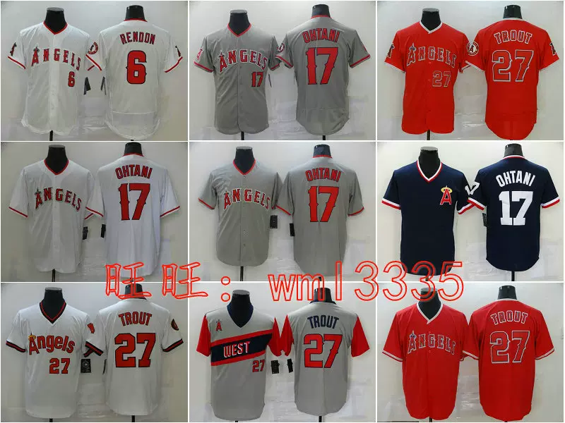 Los Angels 天使队棒球衣服Ohtani Mike Trout Jersey-Taobao