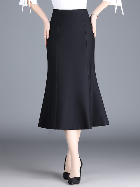 2025 summer new style thin fishtail skirt for women with high waist commuting slim hip-covered skirt one-step skirt long skirt