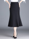2025 summer new style thin fishtail skirt for women with high waist commuting slim hip-covered skirt one-step skirt long skirt