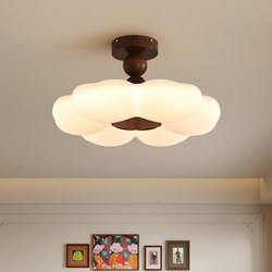 French-Style Floral Ceiling Lamp, Vintage Cream Study Room, Children's Master Bedroom, High-End Modern Minimalist Eye-Protecting Lighting Fixture 357J