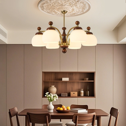 French Mid-Century Style American Retro Restaurant Chandelier Living Room Bedroom Study Lighting Glass South Asian Style Main Light R335