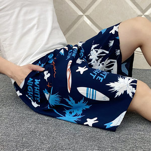 Summer New Men's Thin Cotton Pants Loose Plus Size Home Beach Pants Artificial Cotton Sleeping Pants Casual Shorts
