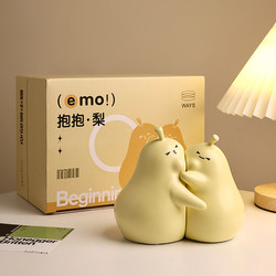 Beihanmei Hugable Pear Jingdezhen Ceramic Ornament Cute Living Room Wedding Gift for Girls Housewarming Birthday