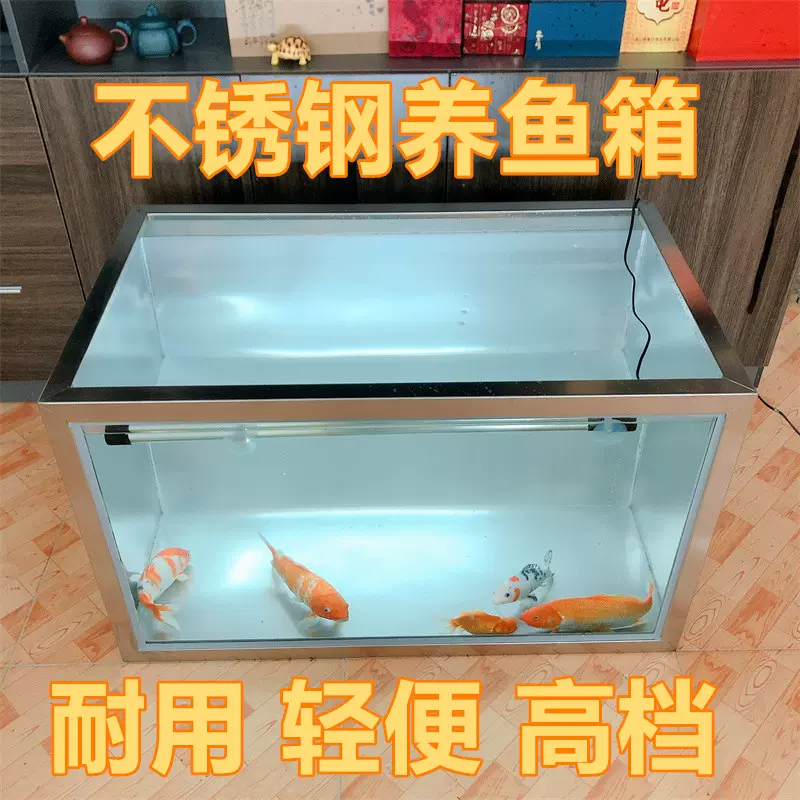 不鏽鋼大型玻璃觀賞魚缸水族箱家用錦鯉池金魚蘭壽箱養魚龜