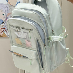 ins Simple and Versatile School Backpack for Women, High School Students, Junior High School Students, Large Capacity, Lightweight and Burden-Reducing Backpack