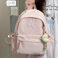Japanese ins solid color simple small backpack high-value campus lightweight junior high school student bag versatile backpack