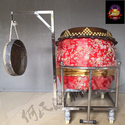 He's Lion Dance Supplies Drum Cart Drum Stand Gong Drum Cart Lion Dance Drum Cart Stainless Steel Southern Lion Drum Cart Gong Drum Stand