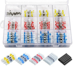 600 Pieces Boxed Waterproof Solderless Heat Shrink Terminals + Heat Shrink Tubing Heating Repair Wiring Combination Set