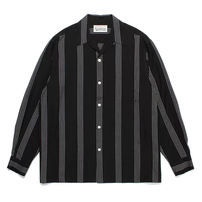 订购WACKO MARIA 23AW STRIPED OPEN COLLAR SHIRT 条纹衬衫-Taobao