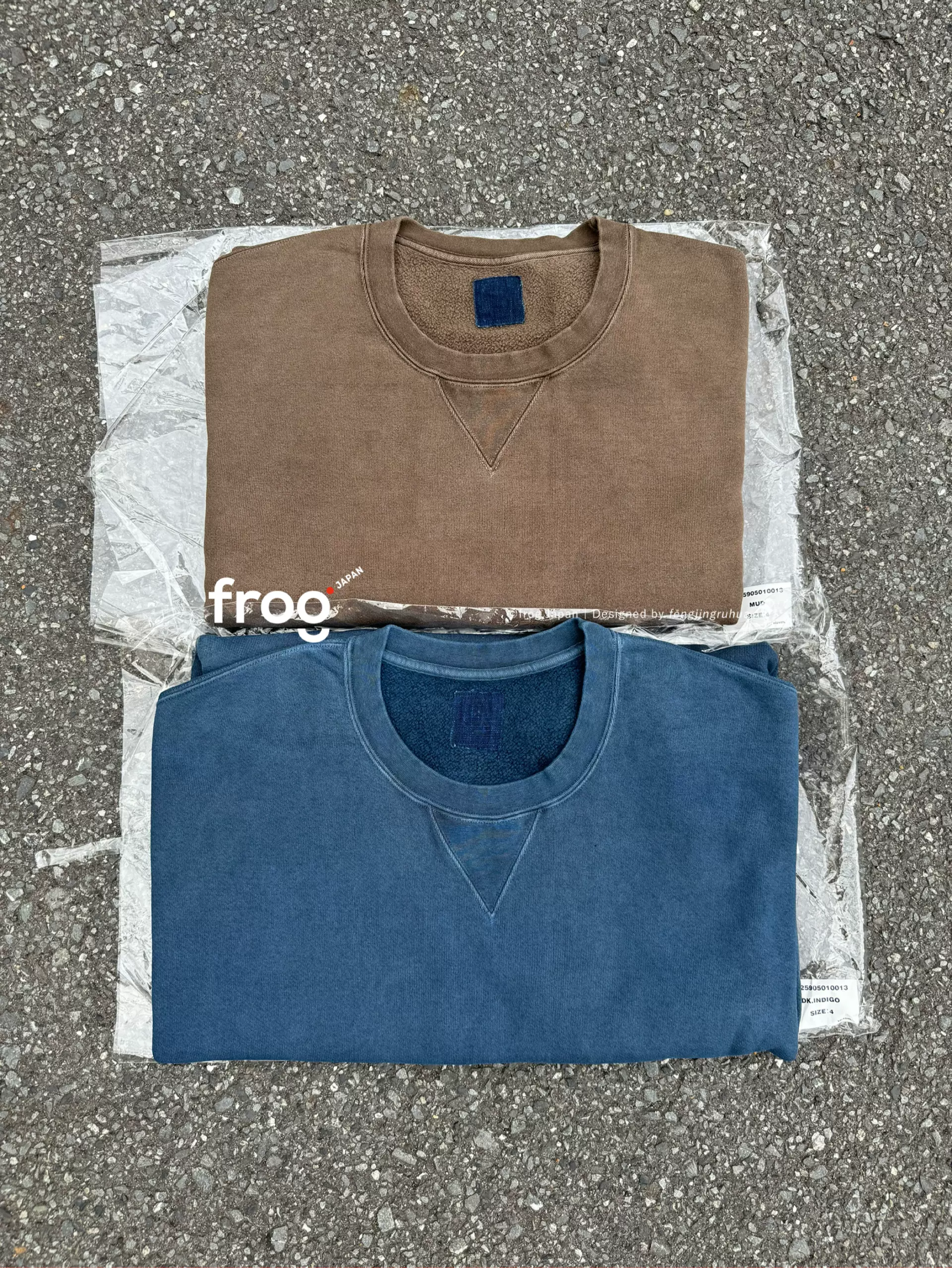 美品 visvim ict jumbo crew l/s patches 3 white indigo camping trailer VISVIM 23 ICT JUMBO SB SWEAT L⁄S (N.D.)