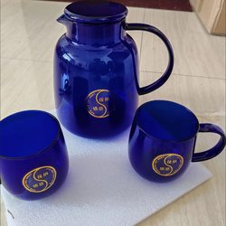 Zero Limit Blue Glass Cup Set High Borosilicate Heat-Resistant Large Capacity Water Bottle High-Temperature Resistant Glass Shaker Cup