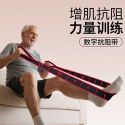 Resistance Band for Muscle Growth, Digital Resistance Band for Middle-Aged and Elderly People, Leg Stretching Elastic Band, Thigh Muscle Strength Training Equipment