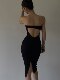 Alexia.L Niche European and American Bella Kendall Hot Girl Party Cut-Out Backless Sexy Solid Color Tight Dress