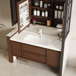 Medieval-Style Bathroom Cabinet with Integrated Ceramic Basin, Bathroom Sink, Washbasin Cabinet Combination, Bathroom Cabinet