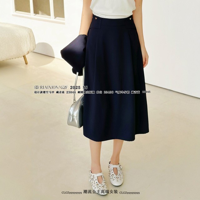 Customized special price RIAIXION women's clothing 23045 fashionable design sense line commuter half-body midi skirt 2025 spring