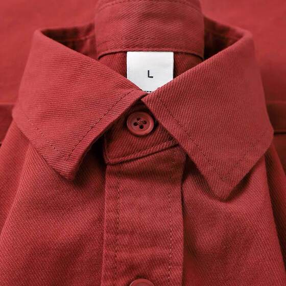 100%cotton light luxury retro Gu An Kera red shirt female inside with bottoming, loose and thin meat, long -sleeved shirt
