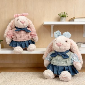 
Baby clothes only] Jely/cat Bonnie rabbit doll baby clothes pink velvet vest denim skirt suit 32cm doll replacement