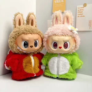 
38cm LA Bu Bu Vinyl Plush Doll Clothes for Sweetheart BUBU Lion Dance New Year New Year Doll Clothes