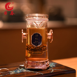 Rishun Double-layer Heat-resistant Glass Black Tea Cup Black Tea Transparent Tea Sea Bubble Tea 180ml