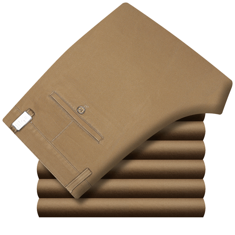 Mianyifan autumn and winter stretch mercerized cotton men's casual pants loose straight middle-aged and elderly dad casual suit pants for men