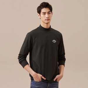 
Xiaowu produces Japanese D+ DeRong autumn and winter half turtleneck long-sleeved T-shirt men's elastic slim autumn clothing bottoming shirt trendy