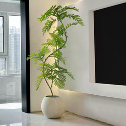 Blue Jacaranda Artificial Green Plant, High-End Luxury Imitation Flower, Floor-Standing Plant, Indoor Living Room Decoration, Potted Fake Tree