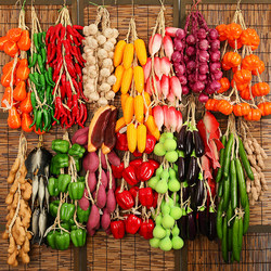 Kindergarten Autumn Harvest and Winter Storage Artificial Vegetables and Fruits Farmer Harvest Props Decoration Restaurant Shopping Mall Crop Hanging Ornaments