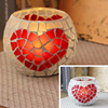 2 free shipping mosaic glass candle holder european style retro ornament gift romantic bar candle cup home decoration