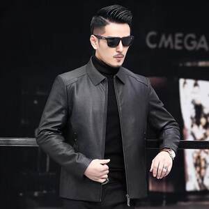 
This year's popular special offer 2025 Haining autumn genuine leather jacket men's short top layer cowhide new single leather slim fit