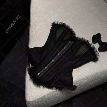 
Bra lace waist-closing suspender with chest pad