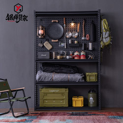 Metal Shelf Pegboard Storage Rack for Household Tools, Camping Gear, Storage Rack for Warehouse, Room, Basement Storage