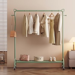 Thickened Wheeled Clothes Drying Rack, Floor-Standing Clothes Rack for Bedroom, Household Mobile Children's Clothing Storage Rack