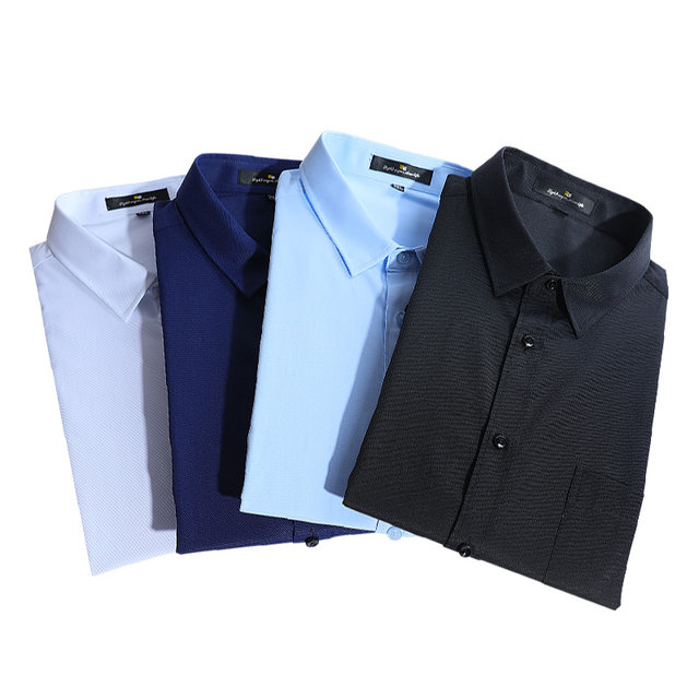 Fat brother big size men's short -sleeved shirt Men's business casual fat guy summer add fat to increase loose shirt
