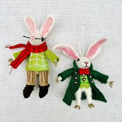 Handmade Wool Felt Three-dimensional Bunny Bag Pendant Keychain Cute Christmas And New Year Gift Stamped Finished Product