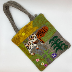 In Stock Nepali Wool Felt Handmade Tiger Handbag Crossbody Bag Large Variety Of Cartoon Bags Available