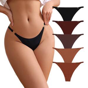 
Foreign trade seamless summer ice silk low-waist string women's underwear breathable pure desire sexy antibacterial briefs solid color