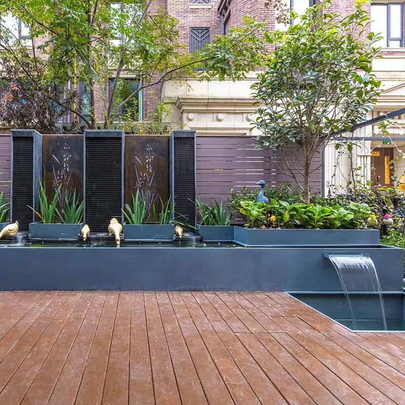 欧式造景不锈钢瀑布出水口庭院水景瀑布造景流水墙水帘叠水瀑布