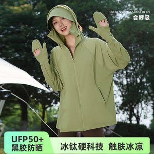 
Luolisi 2026 New Fingertip Sun Protection Clothing for Women Summer UV Protection UPF50+ Original Yarn Ice Silk Loose Vinyl