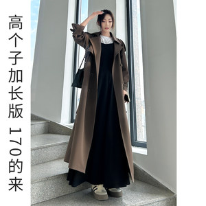 
Tall extended version of long windbreaker for women 2025 new style slim and high-end casual jacket this year