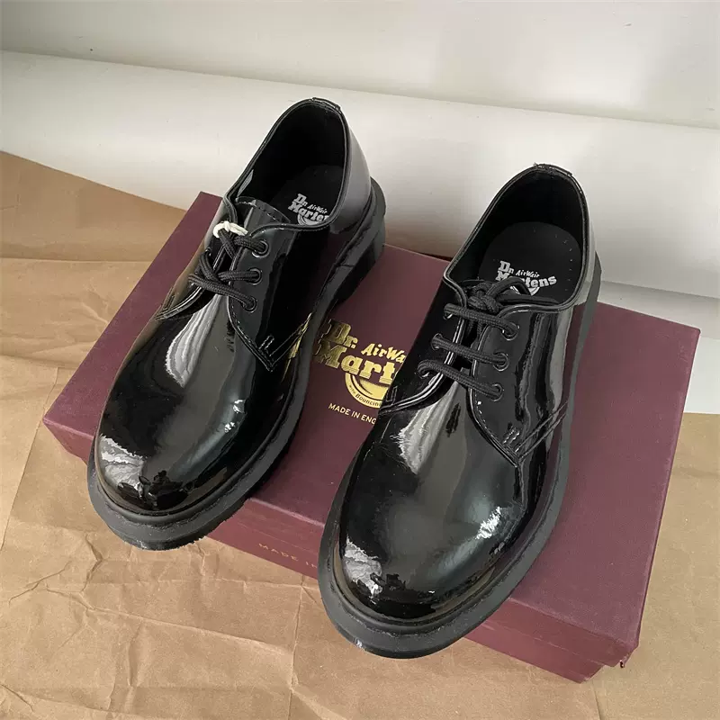 绝美英产漆皮36-42)Dr.martens 1461 patent 3孔马丁皮鞋27137001-Taobao