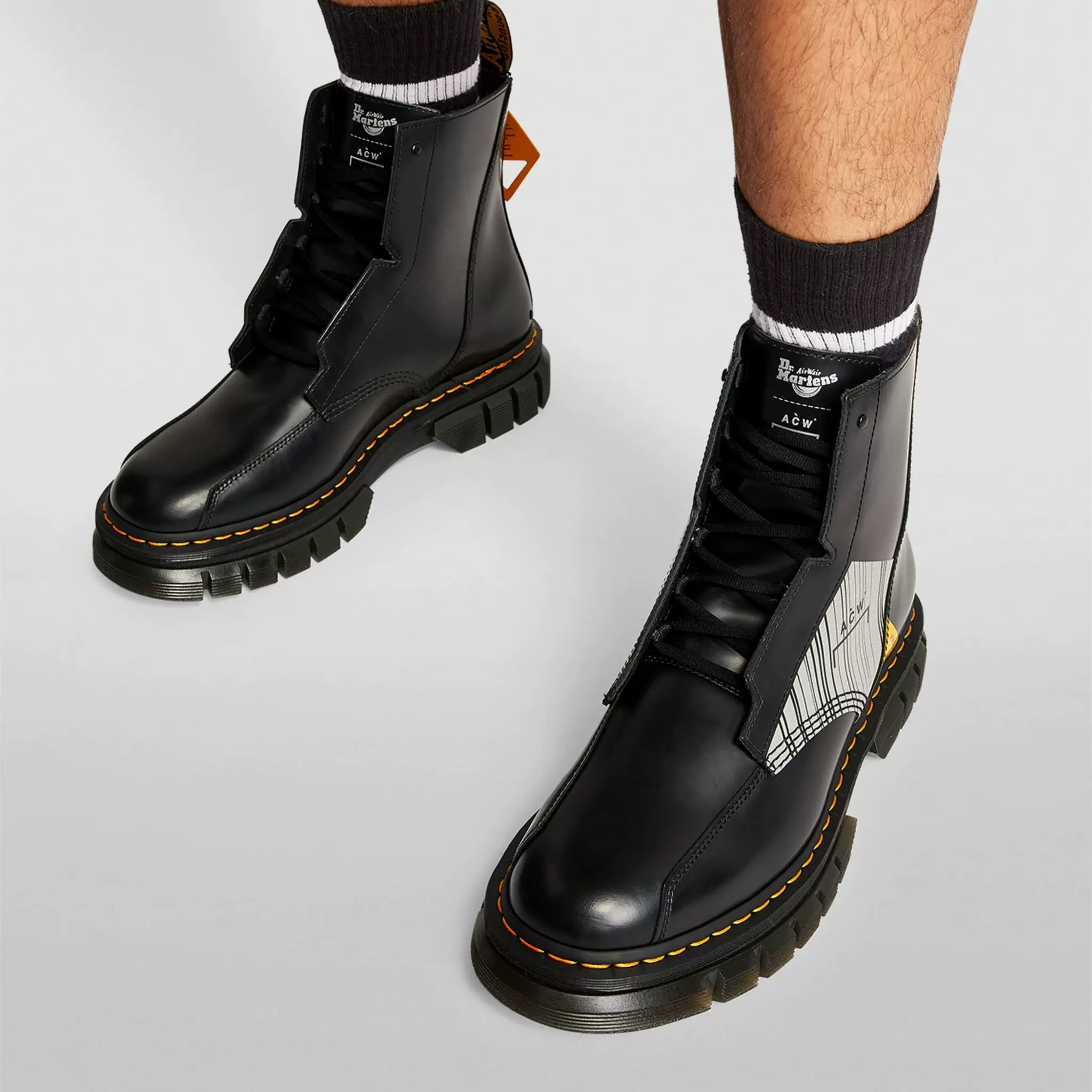 帅ACW限量联名)Dr.martens 高帮rikard小厚底8孔马丁靴27923001-Taobao