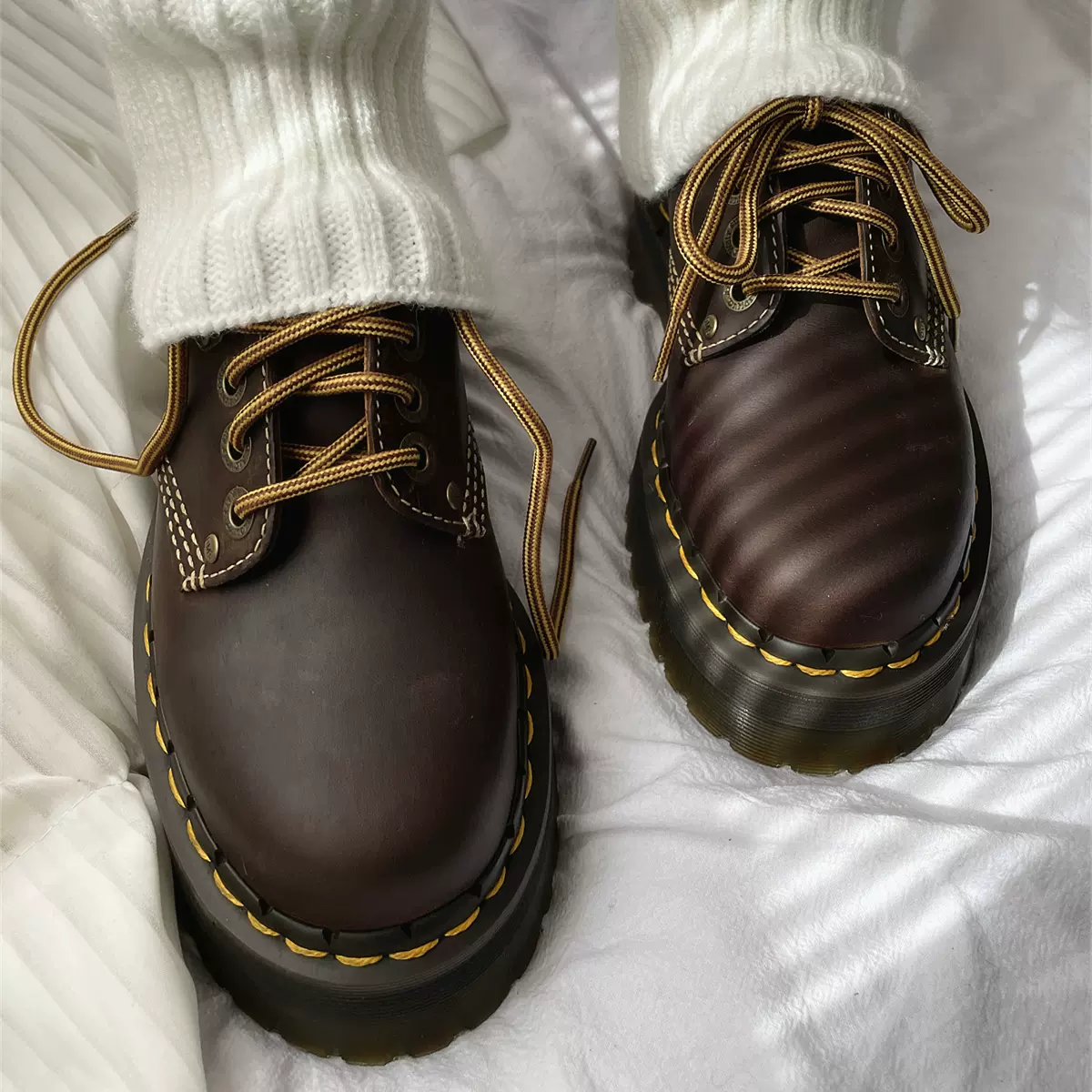 疯马皮棕)Dr.Martens 8053 arc厚底5孔复古马丁鞋31126201美拉德-Taobao