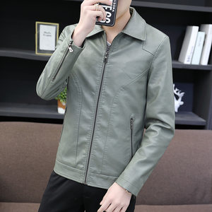 
Lapel Leather Jacket Men's Genuine Leather Spring and Autumn Thin Handsome Slim Men's Jacket 2024 New Trendy Casual Jacket