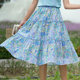 
ATAR2025 summer new skirt mid-length floral slim mid-length skirt pleated A-line women's short skirt