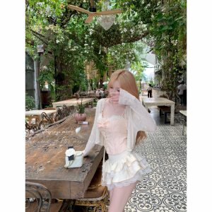 Minineed [hazy summer] Bead pearl pearl knitted sunscreen cardigan coat top two color jersey
