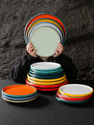Melamine plate round commercial disc hot pot side dish plate restaurant hotel Nordic cold dish tableware set