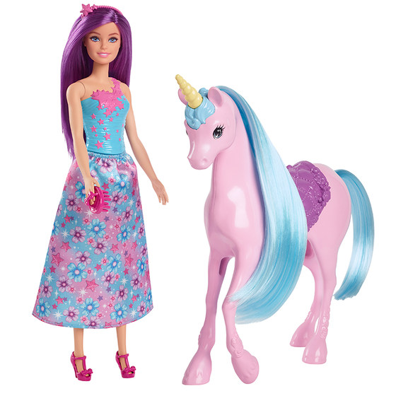 
Barbie Barbie Fantasy Unicorn Doll Set Girls Play House Fairy Tale Gift Toy