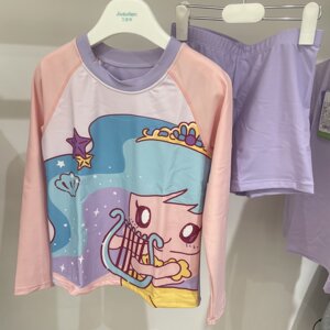 
Jiu Suiban Domestic Counter Genuine Purchasing 25 Summer Girls Long Sleeve Shorts Split Swimsuit Set S4121999